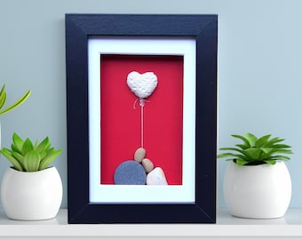 Lace wedding anniversary, 13th anniversary picture, 13th anniversary gift, Lace anniversary pebble art picture, Lace 13th anniversary gift