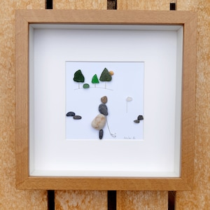 Cadeau de golf, art de galets de golfeuse, cadeau de joueur de golf, photo de fan de golf, cadre de galets de sport de golf, cadeau de retraite, cadeau de fête des mères