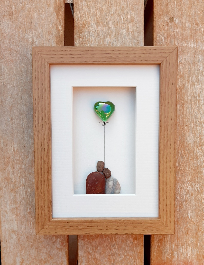 Opal wedding anniversary 24th anniversary picture Opal anniversary gift Pebbleart picture Couple 24th anniversary gift with opal heart image 10