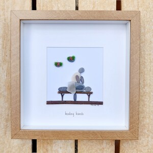 Massage Therapist pebble picture, Chiropractor framed pebble art, Massage therapy, Massage birthday gift, Sports massage, kieselsteinbilder image 2