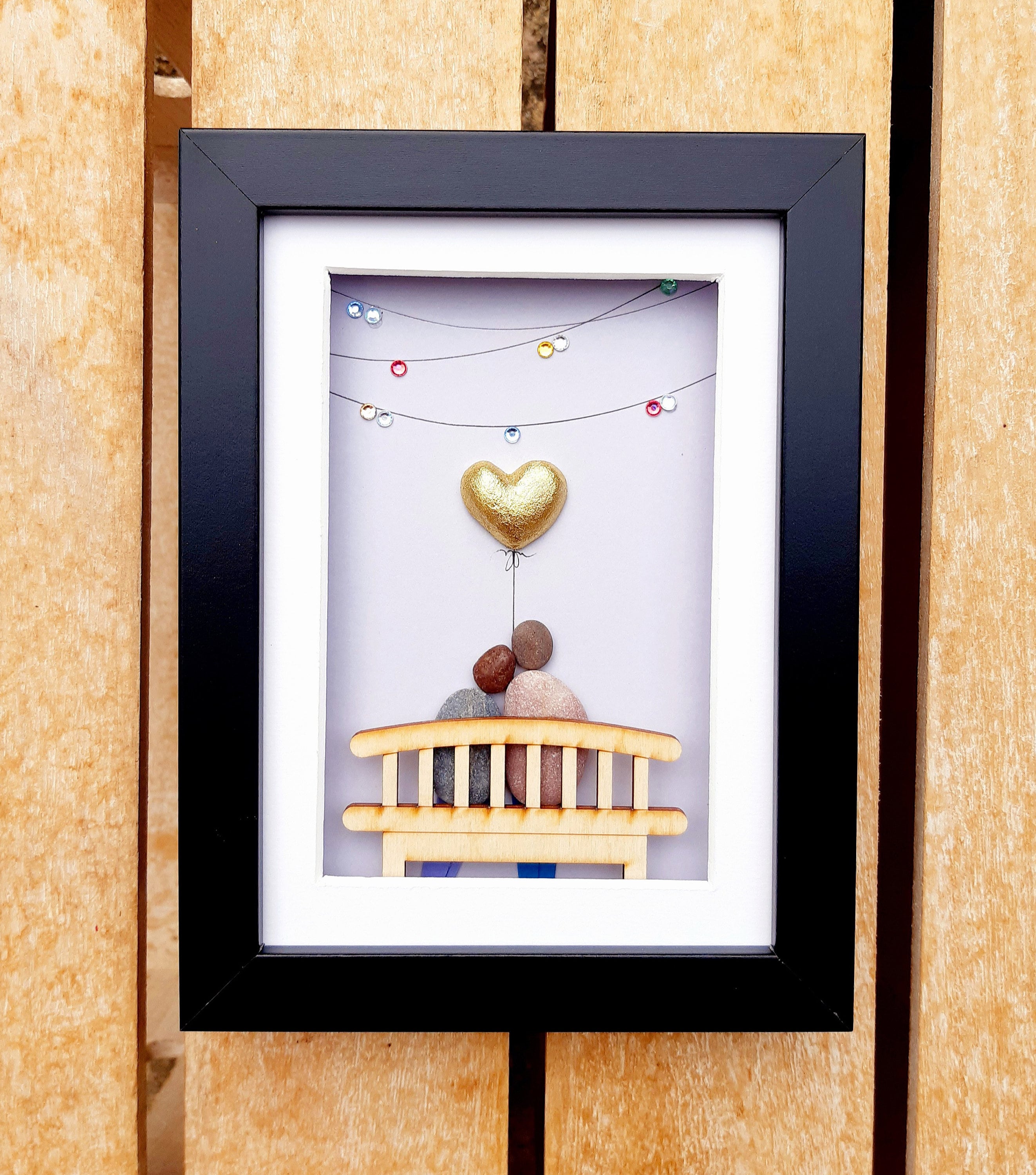 Gold Anniversary Gift, 50th Anniversary Picture, Gold Wedding Anniversary,  Pebble Art Picture, Couple 50th Anniversary Gift With Gold Heart - Etsy, image size:2645x3000