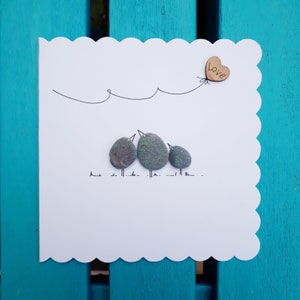 Alles Gute zum Geburtstag, Geburtstagskarte, 50. Geburtstag, Kiesel Bild Postkarte, Einzigartige Kiesel Karte, Geburtstagskarte, Handgemachte Karte, Karte