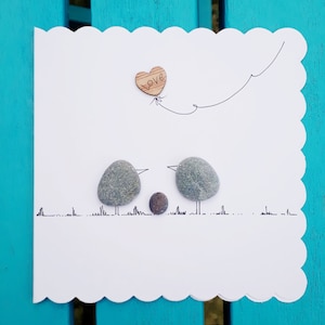 Glückwunschkarte, Erste Kinderkarte, Geburtskarte, Neue Familie Karte, Einzigartige Kieselkarte, Happy Birthday Karte, Handgemachte Karten, Postkarte
