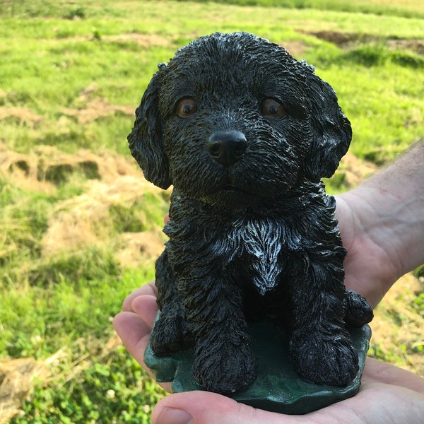 Personalized Cockapoo Dog Cement Concrete Lawn Statue Handmade Handpainted Detailed Free Shipping