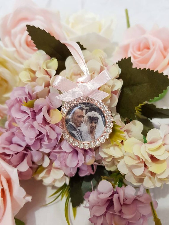Memorial Photo Charm Bridal Bouquet
