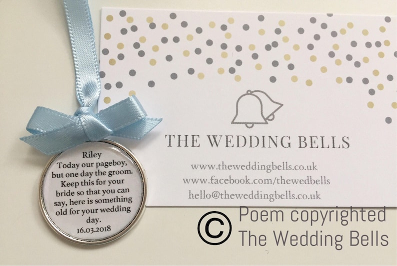 Personalised page boy charm Ring Bearer Usher Keepsake Etsy