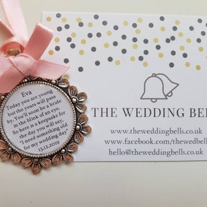 Flower Girl Bridesmaid Something old Keepsake  bouquet charm gift personalised 4