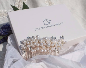 Gold and Pearl Bridal Hair Comb - 'Eva'