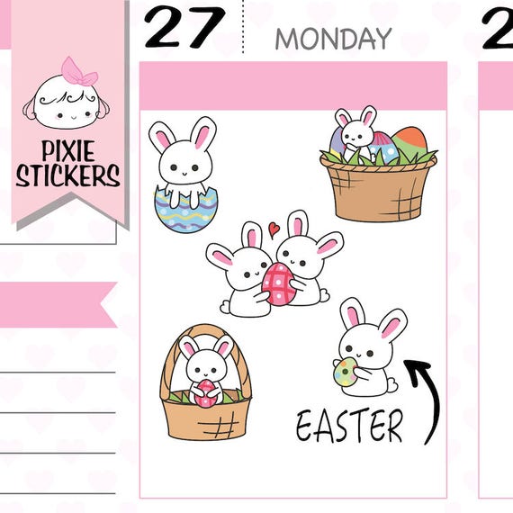 Items similar to P140 happy easter stickers easter planner stickers