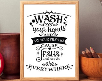 Bathroom signs printable | Etsy