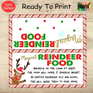 Magische Rentier Leckerli Tasche Topper Printable Instant Download