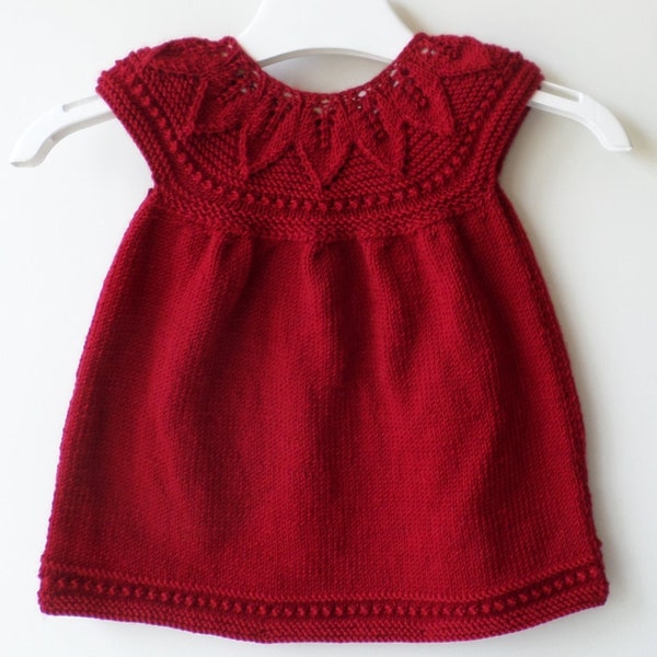 Robe bébé en laine fait main, cadeau de naissance fille , robe bébé 3 mois , vêtement bébé , tricot fait main , layette fait main