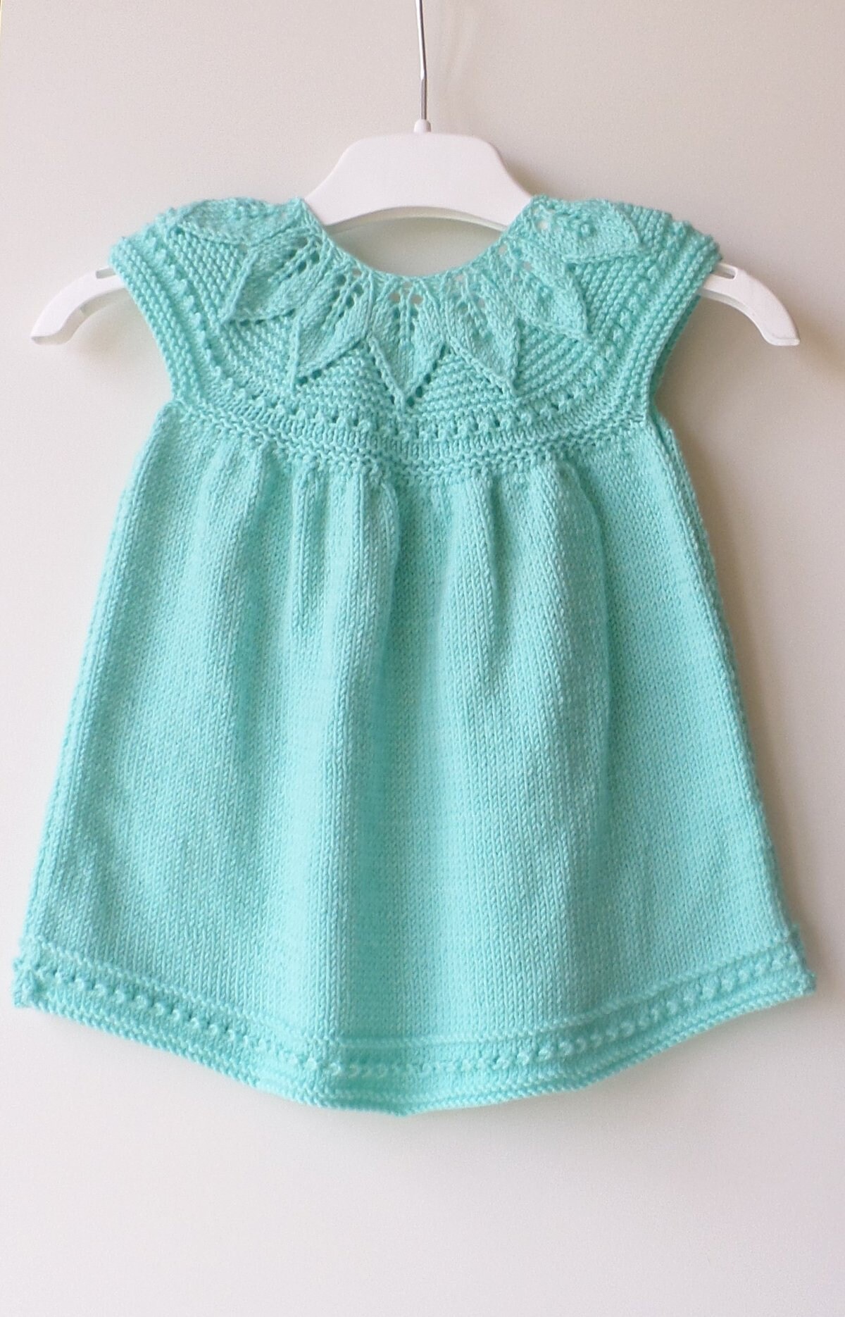 Robe Bébé 0-3 Mois En Laine Rose - Tricot Main Fait Main, Création Unique CATRICOTE