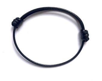 Pulsera de hombre negro, joyería de hombre, regalo para hombres, pulseras de amistad, regalo de aniversario, pulseras de Cábala, joyería de Cábala, FindsLab