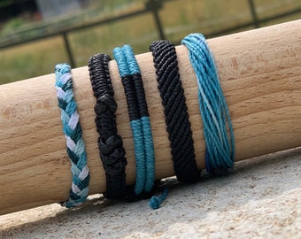 Lot 5 bracelets Homme, lot de bracelets d’amitié, Summer bracelets pack 5, Waterpoof bracelets, Bracelets cadeaux , Bracelets surfer