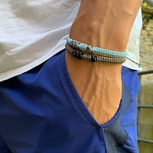 Braided men&#39;s bracelet, Boho bracelet, Friendship bracelet, Men&#39;s jewelry, Adjustable bracelet, Gift for him, Waterproof bracelet