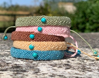 Turquoise pearl bracelet, Braided women's bracelet, Macrame bracelet, Jewelry bracelets, Friendship bracelet, Adjustable bracelet, Gift bracelet