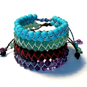 Men&#39;s Lithotherapy Bracelet, Natural Stone Bracelet, Men&#39;s Beaded Bracelet,