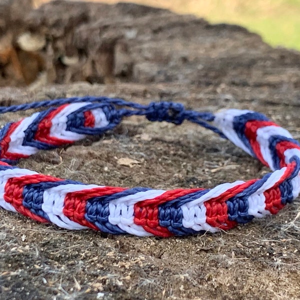 Bracelet tricolore, Bracelet drapeau FRANCE, Bracelet drapeau USA, Bracelet patriotique, Bijoux bracelet, Bracelet imperméable