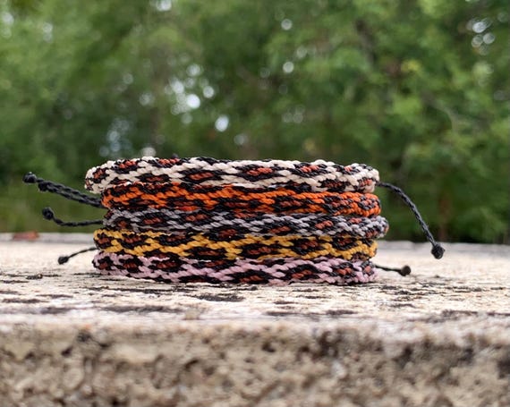 KUMIHIMO Bracelet, Kabbalah Bracelet, Leopard Pattern Bracelet