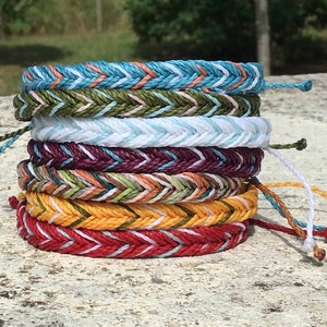 Fishtail Braided Men&#39;s Bracelet, Hippie Bracelet, Boho Bracelet, Surfing Bracelet, Waterproof Bracelet, Gift Bracelet, Friendship Bracelet