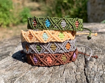 Men's micro macrame bracelet, Adjustable bracelet, Friendship bracelet, Jewelry bracelet, Gift bracelet, Hand-woven bracelet