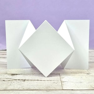 Luxury Shaped Card Blanks & Envelopes - Diamond Fold Card