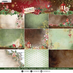 SL Paper Pad Backgrounds Magical Christmas 203x203x5mm 18 Sheets