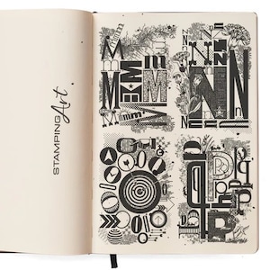 Ciao Bella Clear Stamp Set 6 x8  Design Letters MNOP