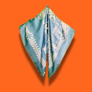 100% Edizione limitata Seta Elegant Romantic Blue & White Print Scarf/Primavera-Estate-Autunno/Donne/Regali per l&#39;anniversario/Compleanno/Natale