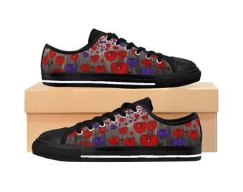 Benedictus (Poppies Only) - MEN&#39;S CASUAL SNEAKERS - by Kerry Sandhu Art
