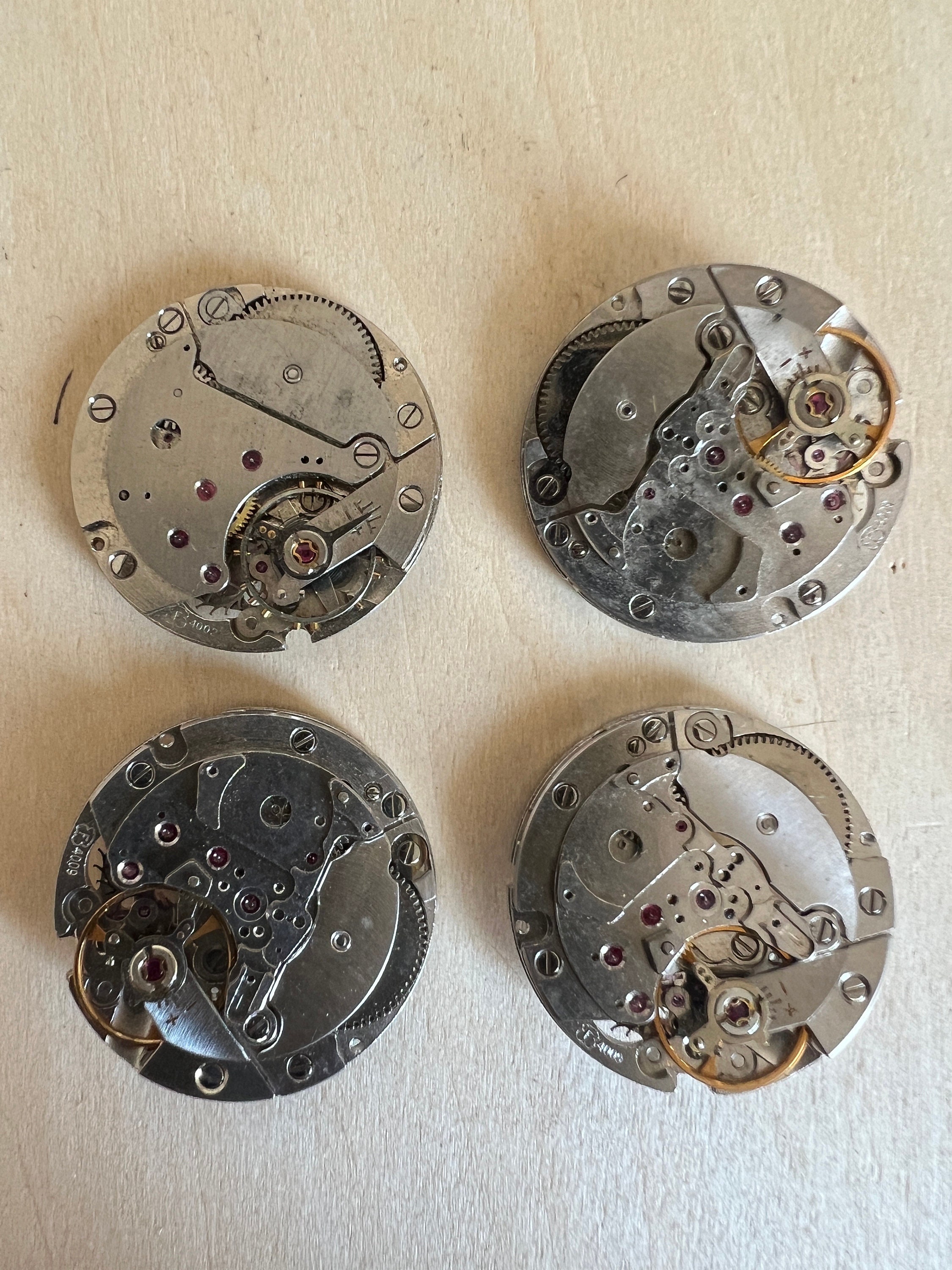 4 Uncomplete Felsa Watch Movement 3x 4009 and 1x 4002 Sold as is
