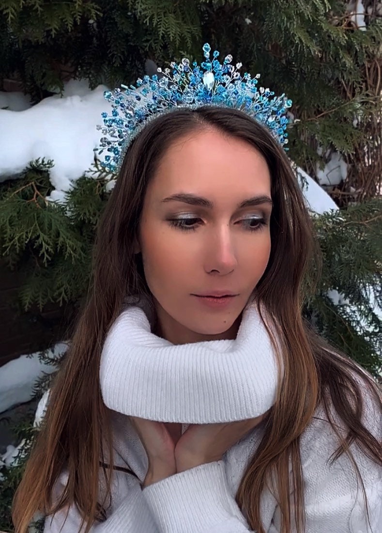 Light blue tiaraBlue princess headpieceLight blue Etsy