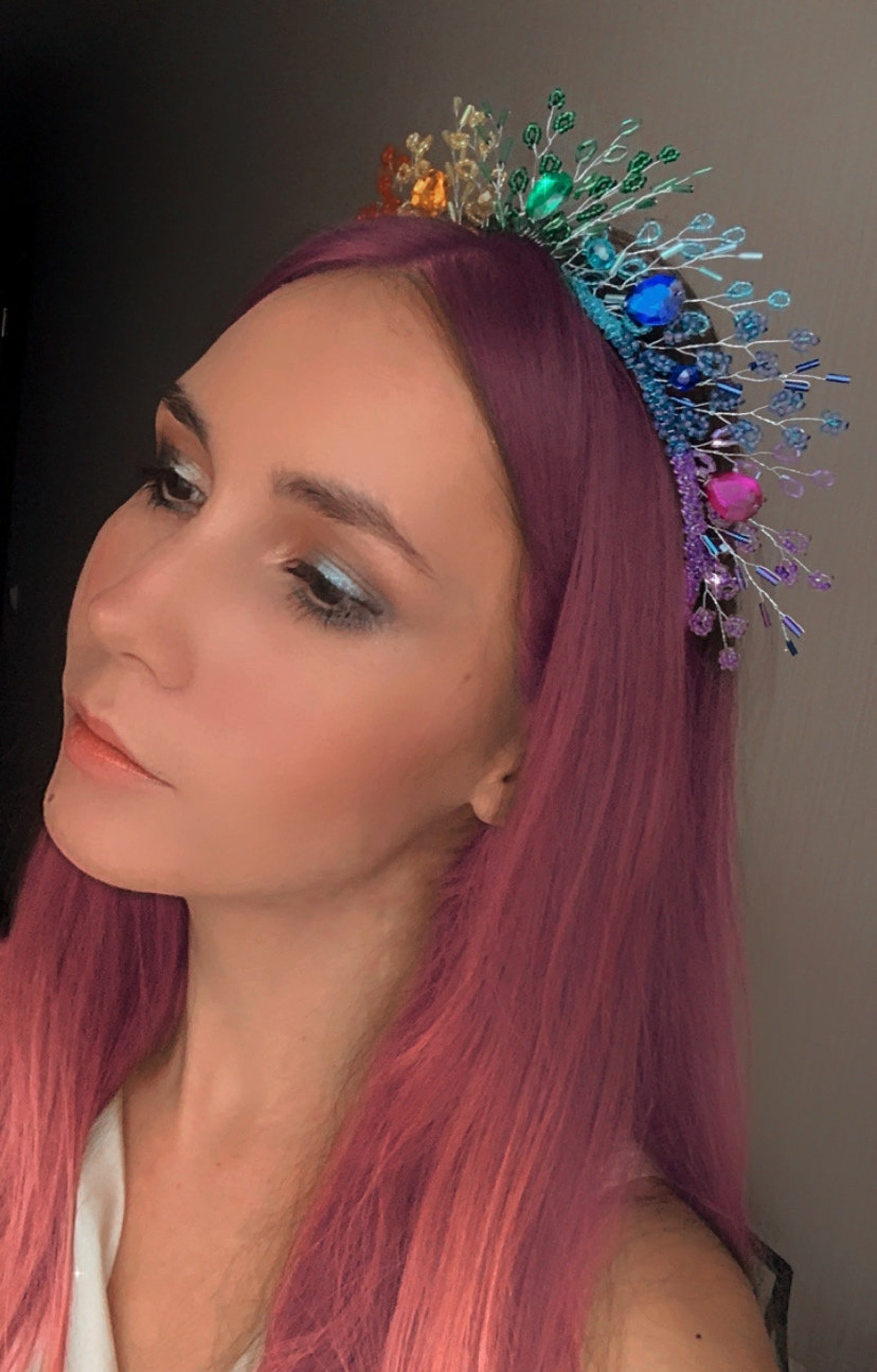Rainbow tiara Lgbtq pride headpiece LGBT crown Rainbow Etsy