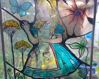 ステンドグラス　Alice in wonderland パネル ステンドグラス Alice in wonderland パネル