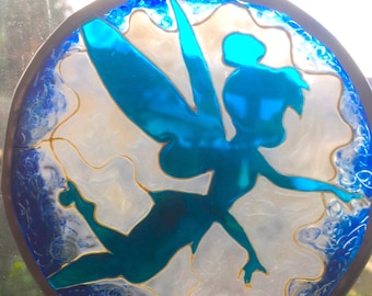 Tinkerbell Stained Glass Suncatcher, Disney Fairy Silhouette Peter Pan Gift