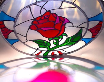 stained glass tumbler/stained glass tumbler beauty and the beast