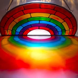Tęczowy witraż łapacz słońca prezent ręcznie malowany tradycyjny - spersonalizowany most tęczowy - LGBTQ Pride, nazwa - symbol pokoju nadzieja- 2