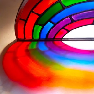 Rainbow Stained Glass Window Suncatcher Gift LGBTQ Pride Rainbow Bridge Personalised Name Handmade Teacher gift Peace Hope-NHS Good Vibes image 8