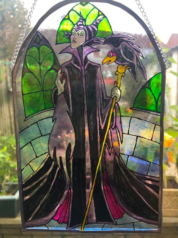 Maleficent Stained Glass Disney Inspired Christmas Gift 
