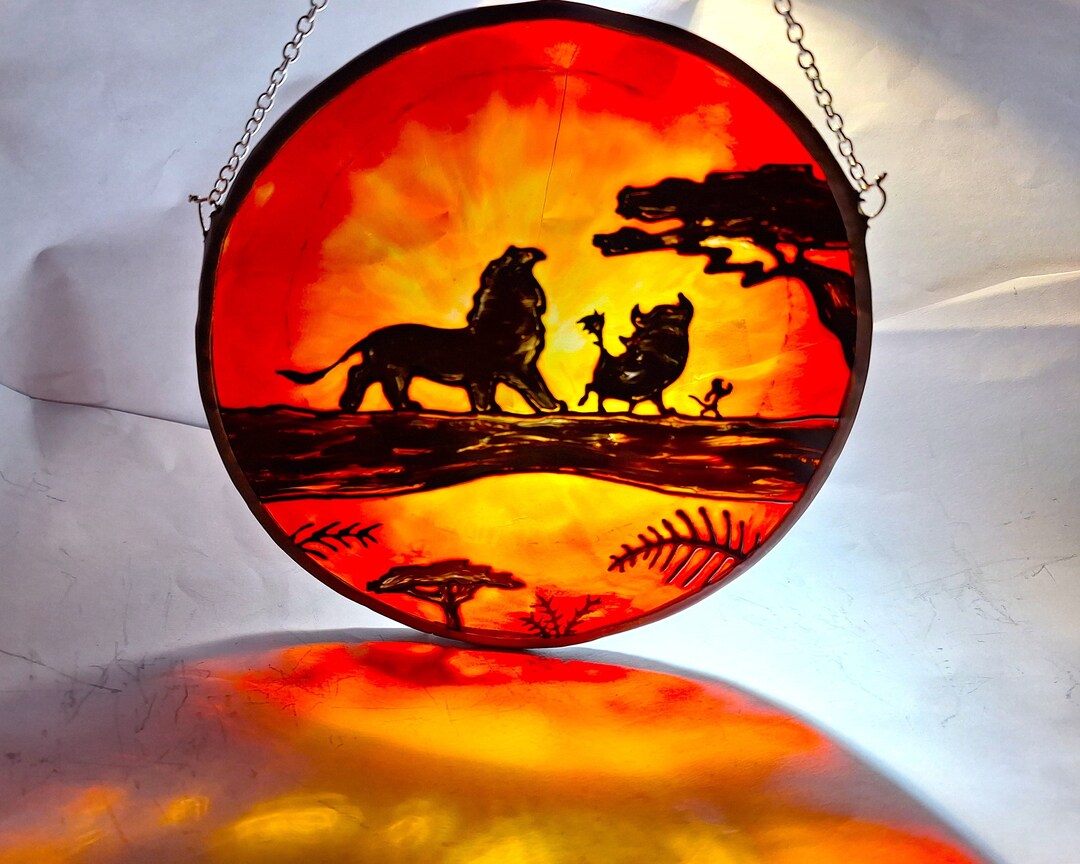 Lion King Disney Stained Glass Beautiful Sunset Gift Suncatcher Window