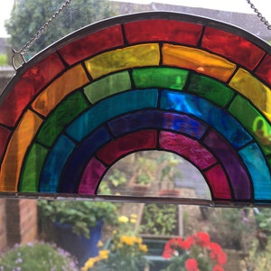Rainbow Stained Glass Window Suncatcher Gift LGBTQ Pride Rainbow Bridge Personalised Name Handmade Teacher gift Peace Hope-NHS Good Vibes image 9