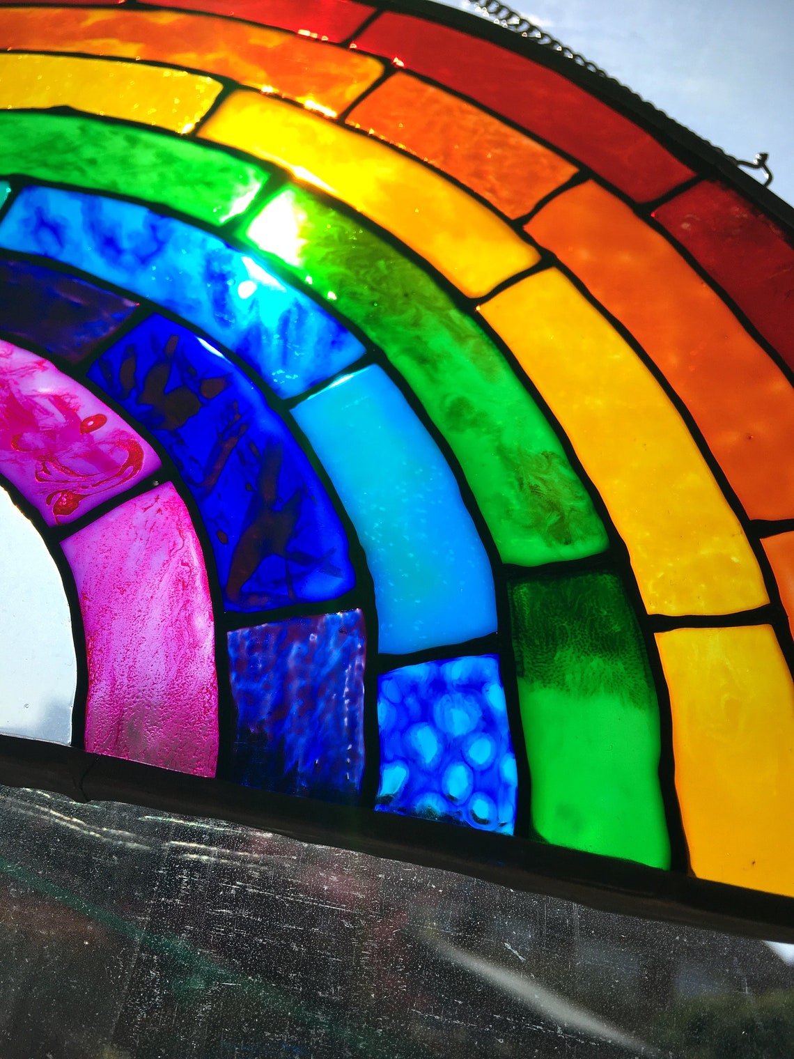 Rainbow Stained Glass Window Suncatcher Rainbow Gift 2021 UK Etsy