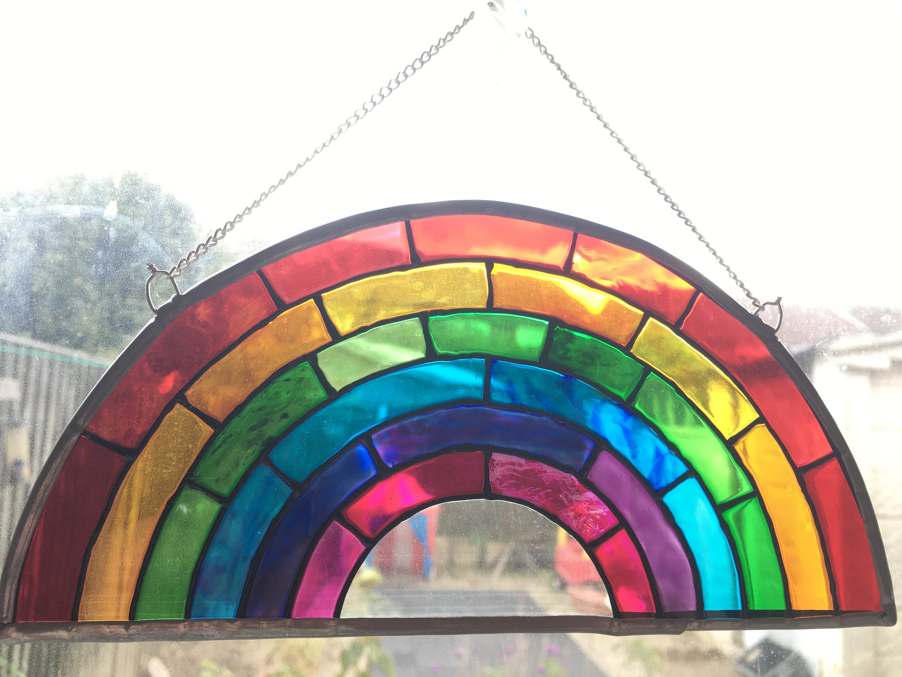 Rainbow Stained Glass Window Suncatcher Rainbow Gift UK Usa Etsy UK