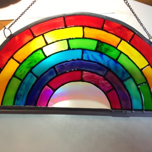 Rainbow Stained Glass Window Suncatcher Gift LGBTQ Pride Rainbow Bridge Personalised Name Handmade Teacher gift Peace Hope-NHS Good Vibes image 10
