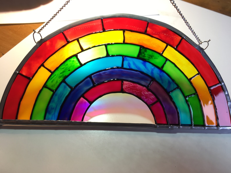 Rainbow Stained Glass Window Suncatcher Rainbow Gift UK Usa Etsy UK