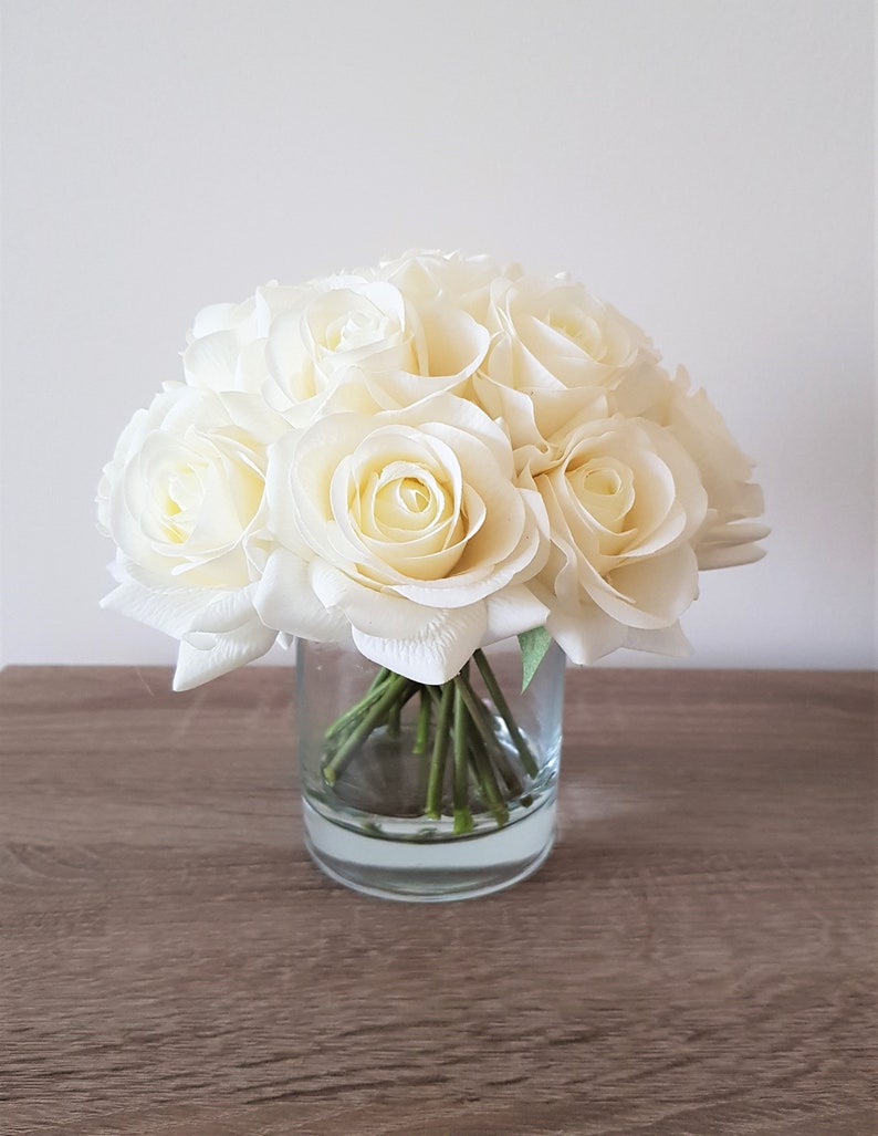 Real Touch Rose Arrangement Faux Rose Arrangement Silk Etsy UK