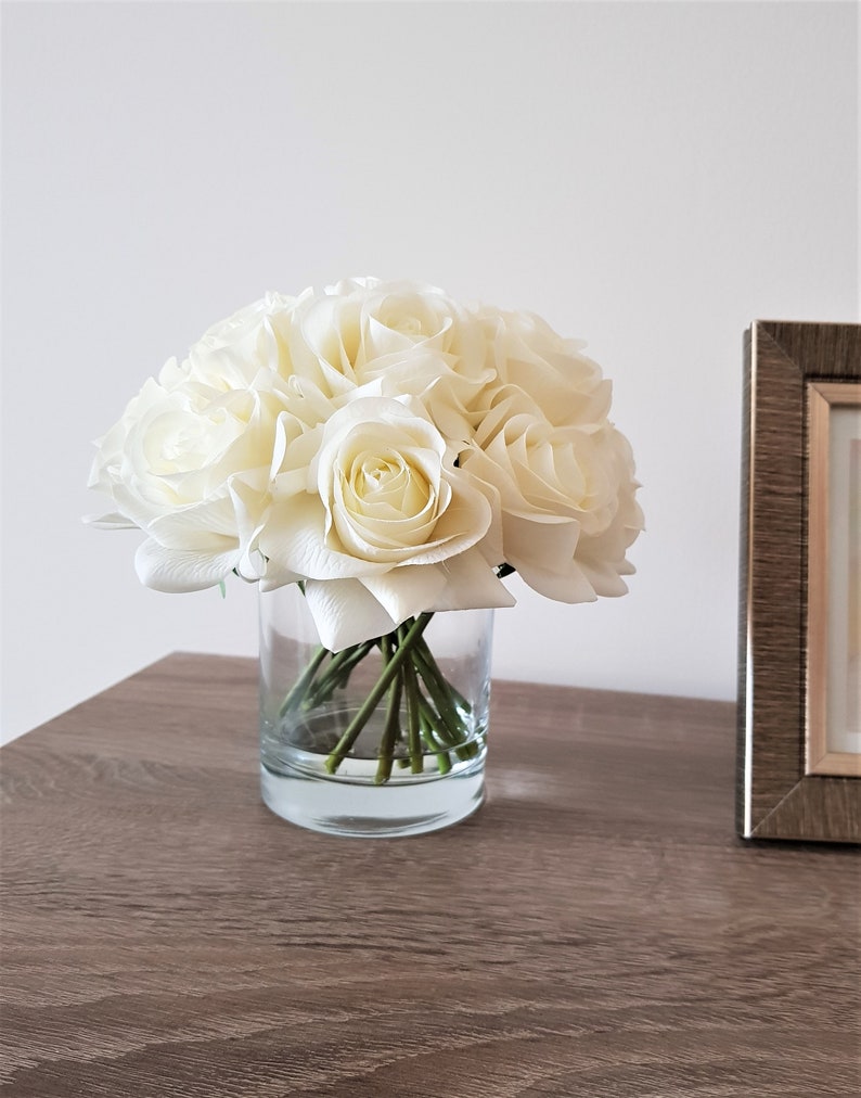 Real Touch Rose Arrangement Faux Rose Arrangement Silk Etsy UK