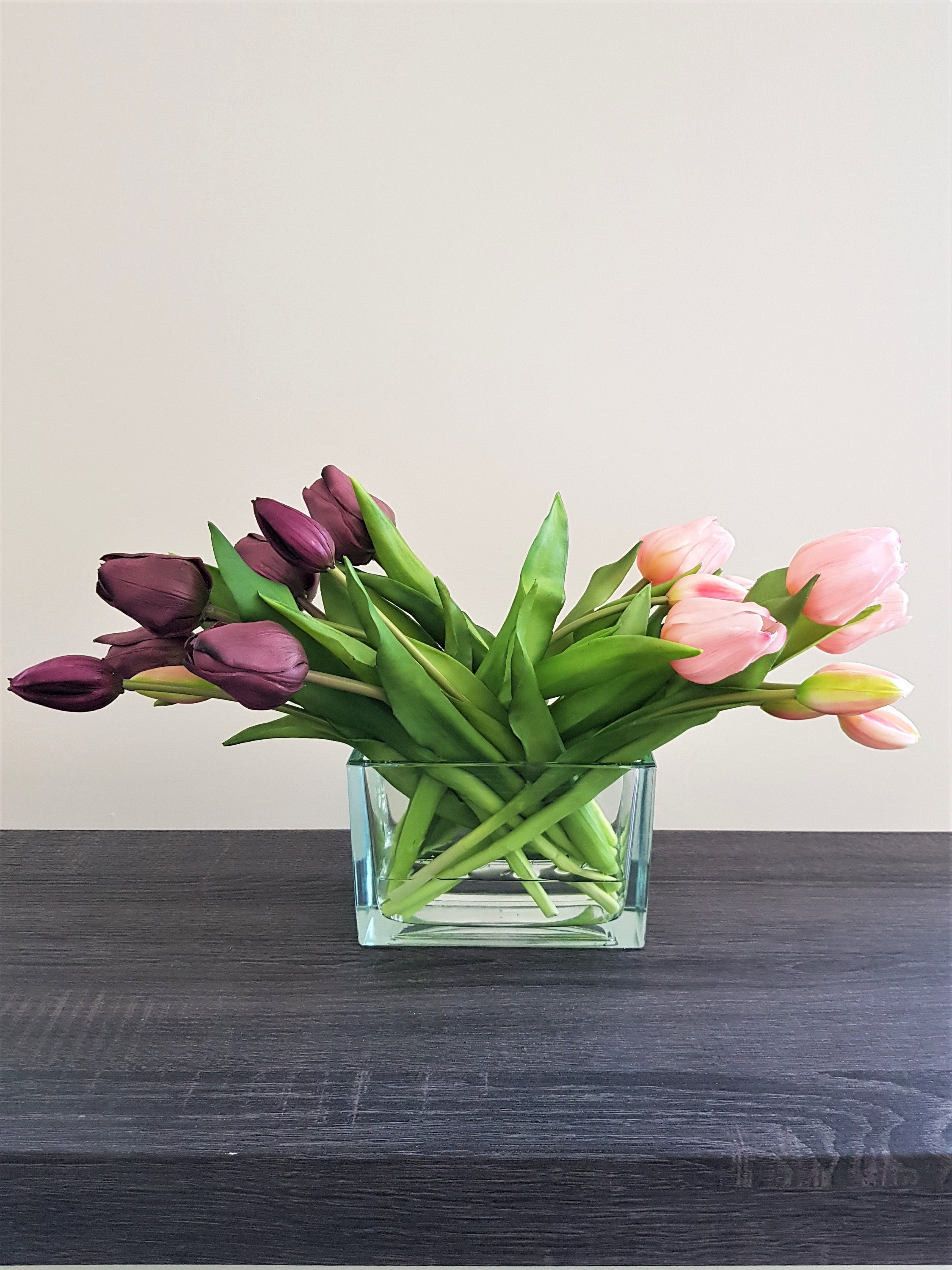 Faux Tulips in VaseArtificial Floral ArrangementFaux Silk Etsy