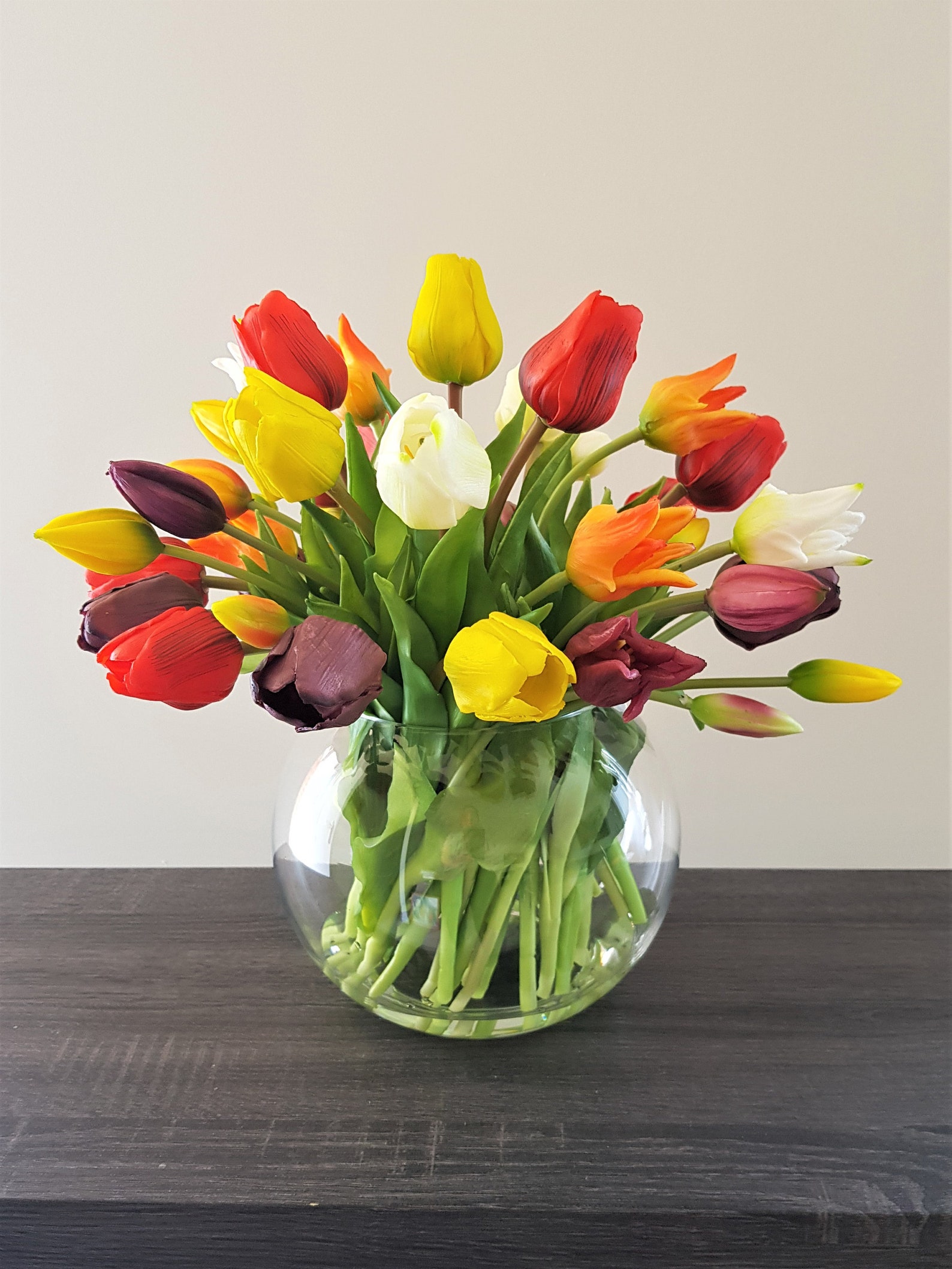Faux Tulip Arrangement Real Touch Flowers Large Floral Etsy UK
